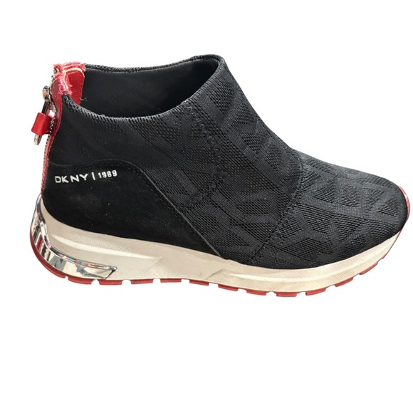 DKNY Mylo Sneakers Back Zip w Logo and Logo Knit sz‎ 7 - Picture 4 of 9